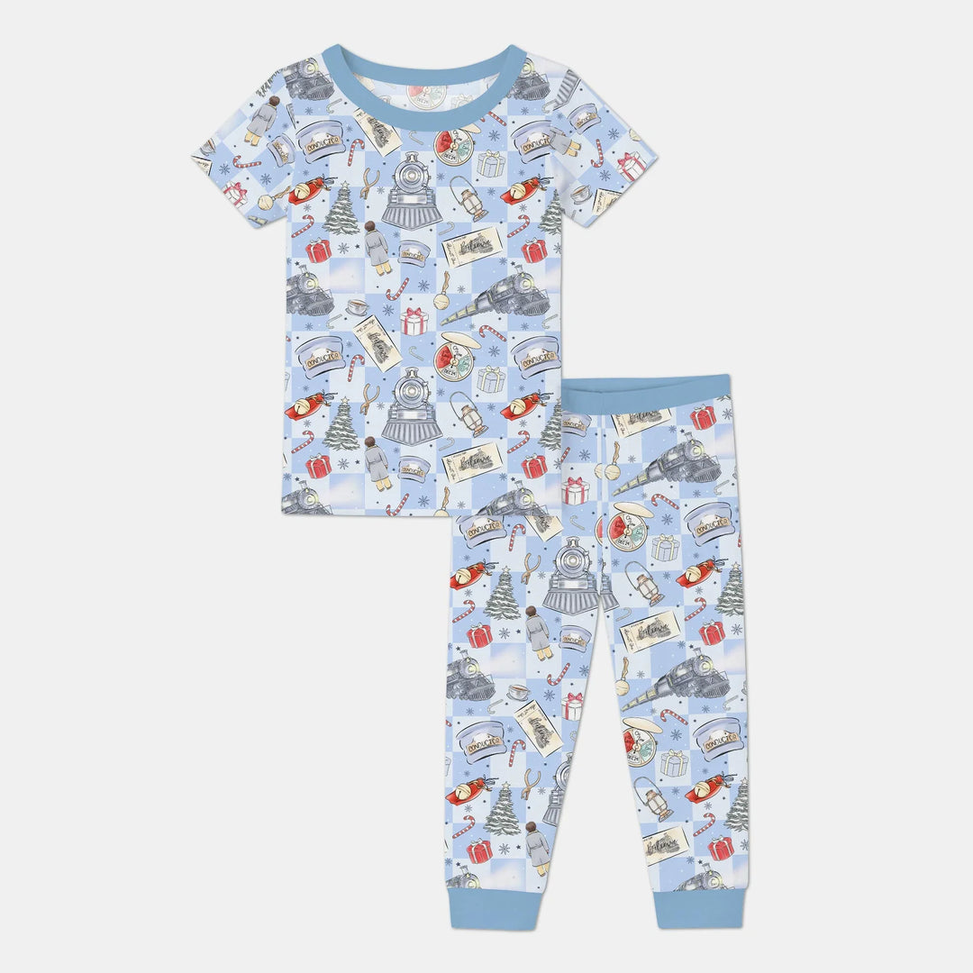Christmas Train Two Piece Short Sleeve Pajama Set