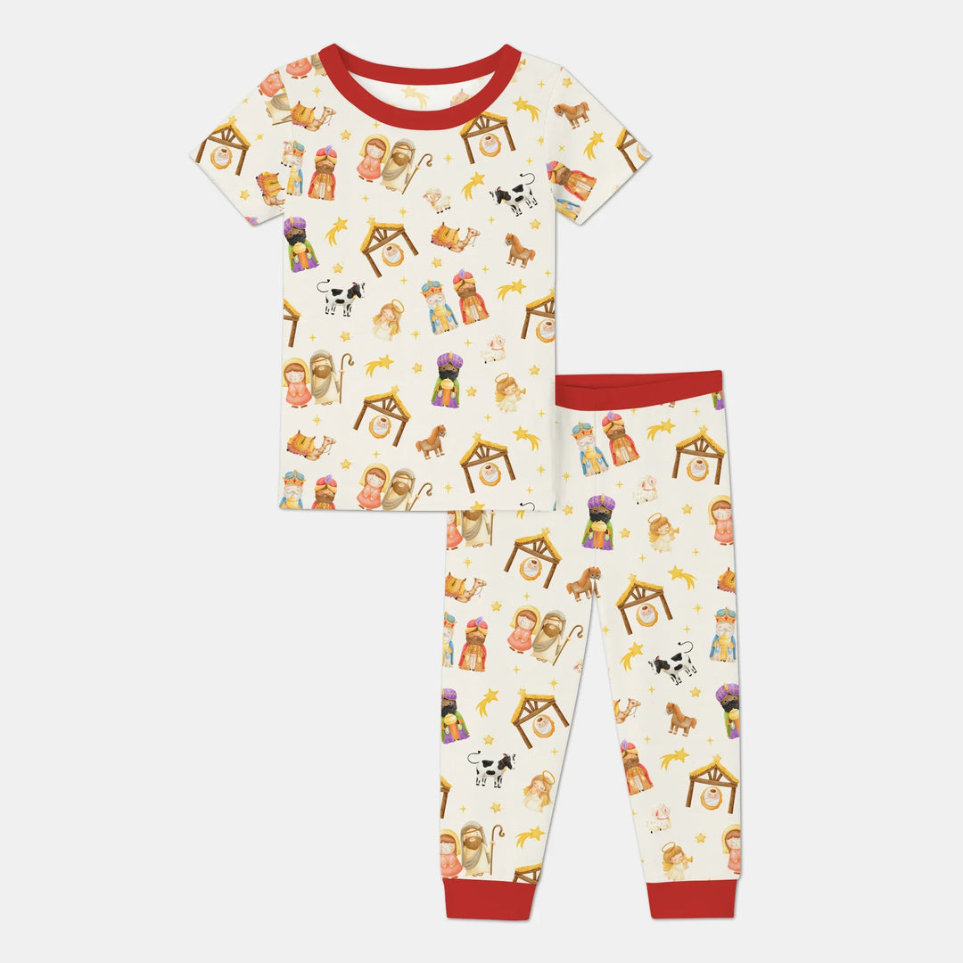 Away In A Manger Two Piece Short Sleeve Pajama Set
