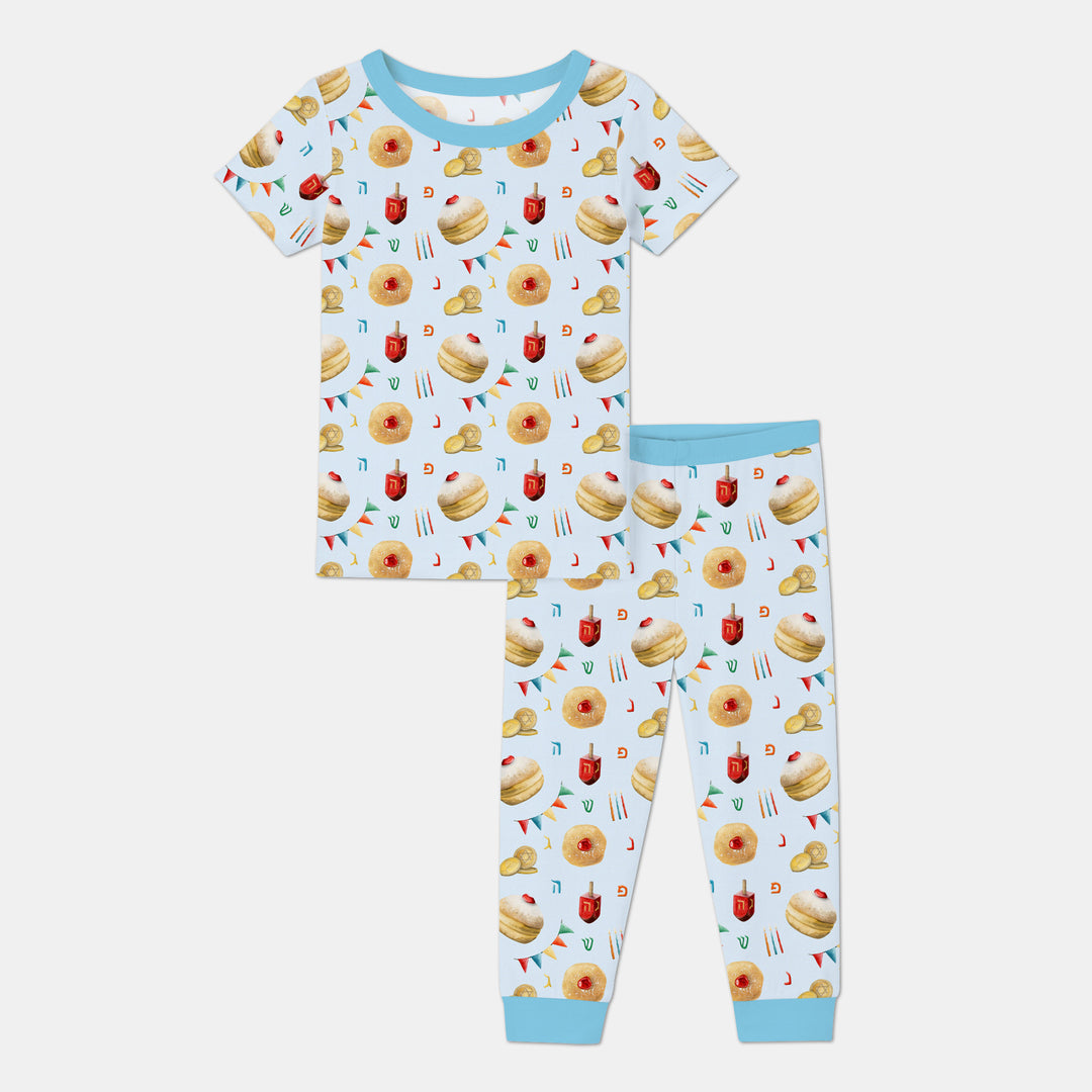 Hanukkah Donuts Two Piece Short Sleeve Pajama Set