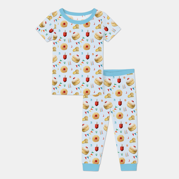 Hanukkah Donuts Two Piece Short Sleeve Pajama Set