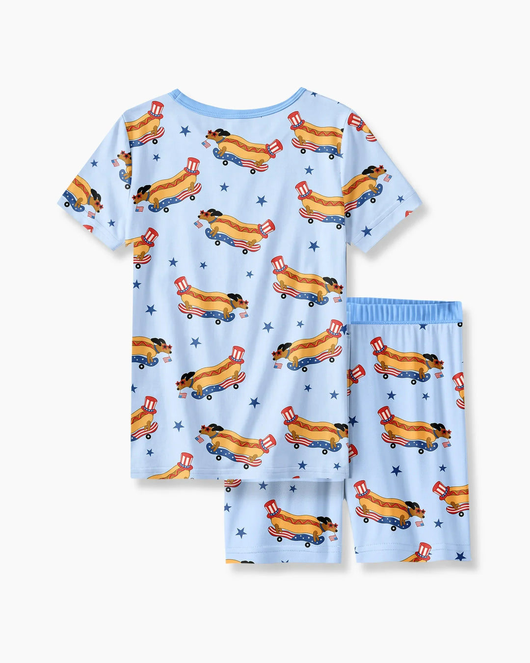 Conjunto de Pijama de Dos Piezas de Bambú con Mangas Cortas y Pantalones Cortos