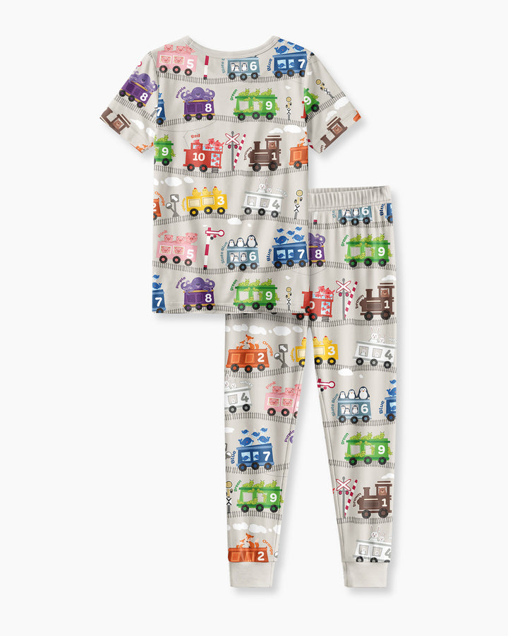 Color Train Bamboo Two Piece Short Sleeve Pajama Set