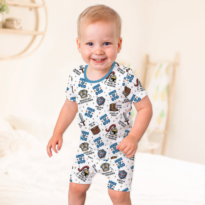 Armor of God Two Piece Short Sleeve Shorts Pajama Set