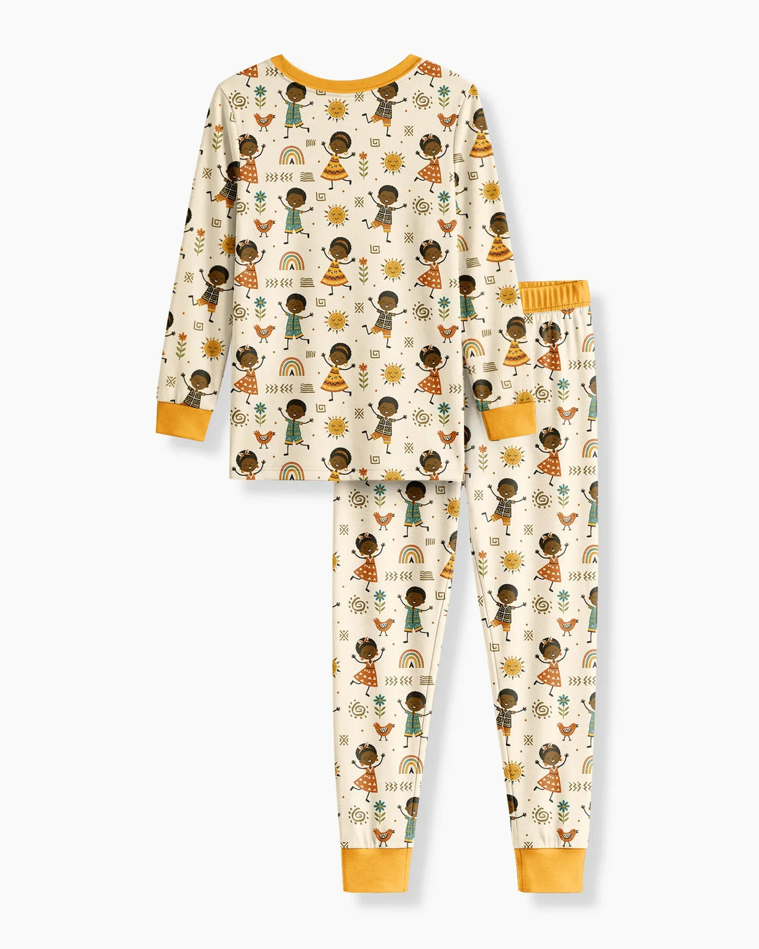 Cute African Heritage Bamboo Two Piece Long Sleeve Pajama Set