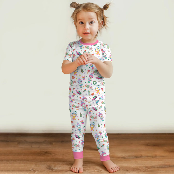 Bright Christmas Two Piece Short Sleeve Pajama Set
