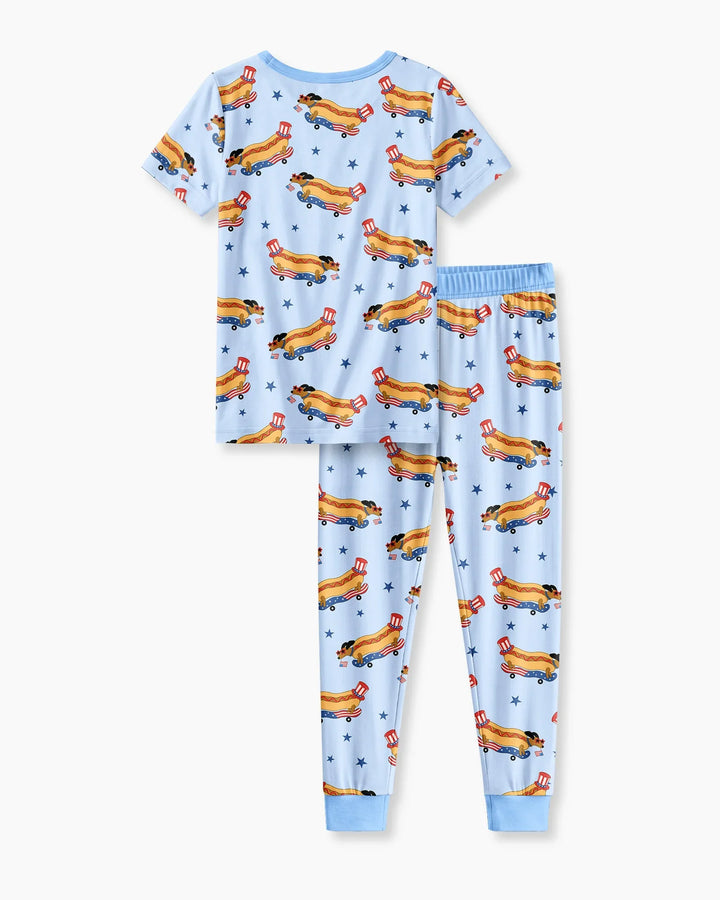 Conjunto de pijama de dos piezas de manga corta de bambú