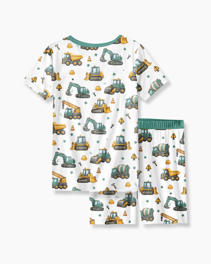 Conjunto de Pijama de Dos Piezas de Bambú con Mangas Cortas y Pantalones Cortos