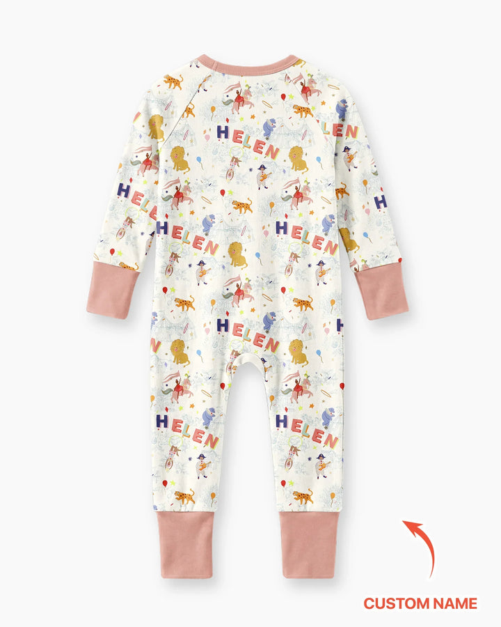 Custom Name Circus Toile Bamboo Convertible Zippy
