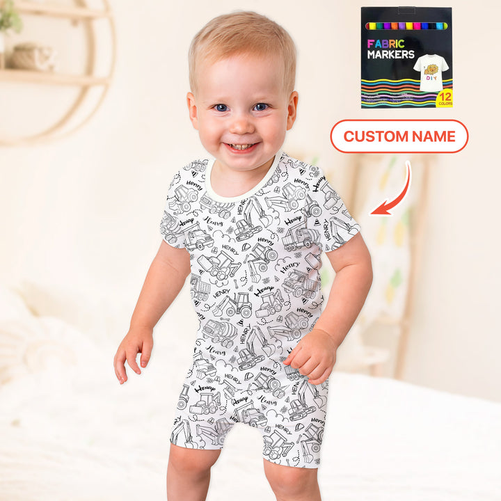 Zweiteiliges Pyjama-Set mit kurzen Ärmeln und Shorts im Sommer-Design
