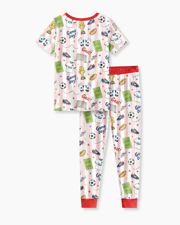 Zweiteiliges, kurzärmliges Pyjama-Set mit Marienkäfern