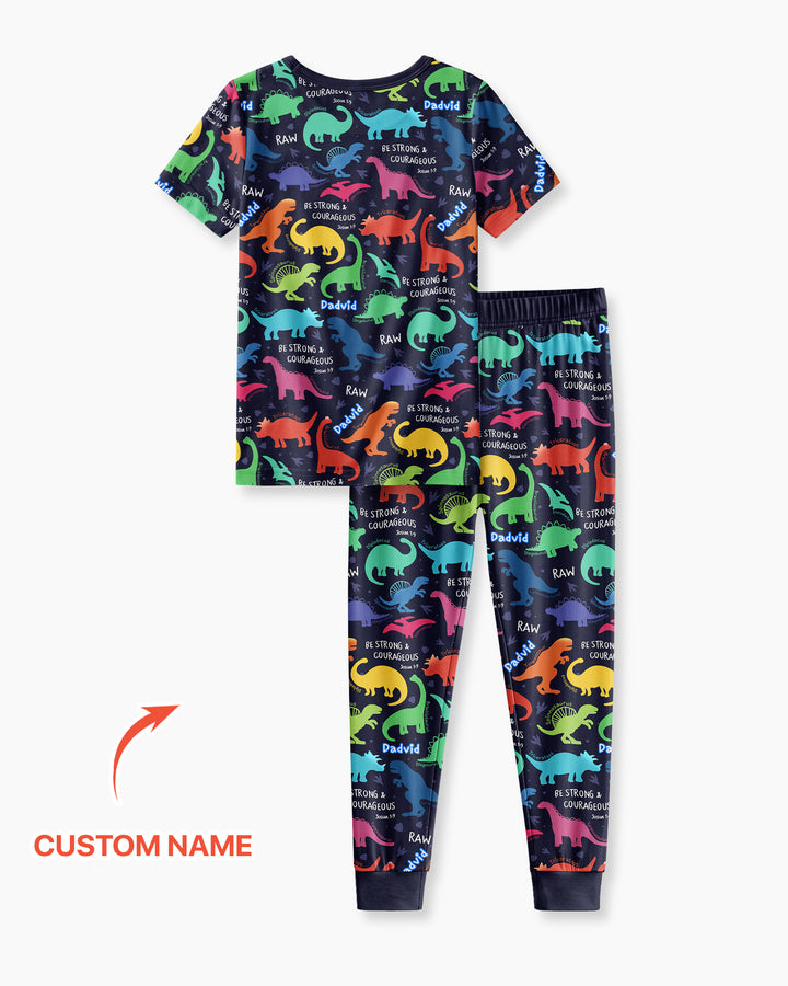 Conjunto de pijama de dos piezas de bambú de manga corta, plantilla personalizada