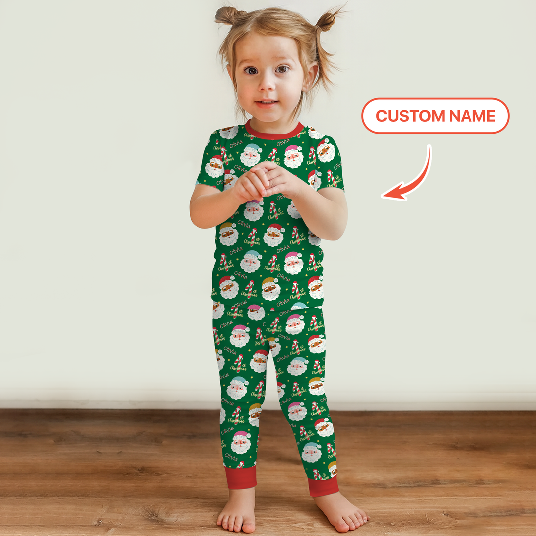 Personalized 1st Christmas Two Piece Short Sleeve Pajama Set