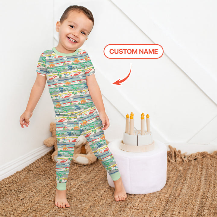Jurassic Playground Two Piece Short Sleeve Pajama Set