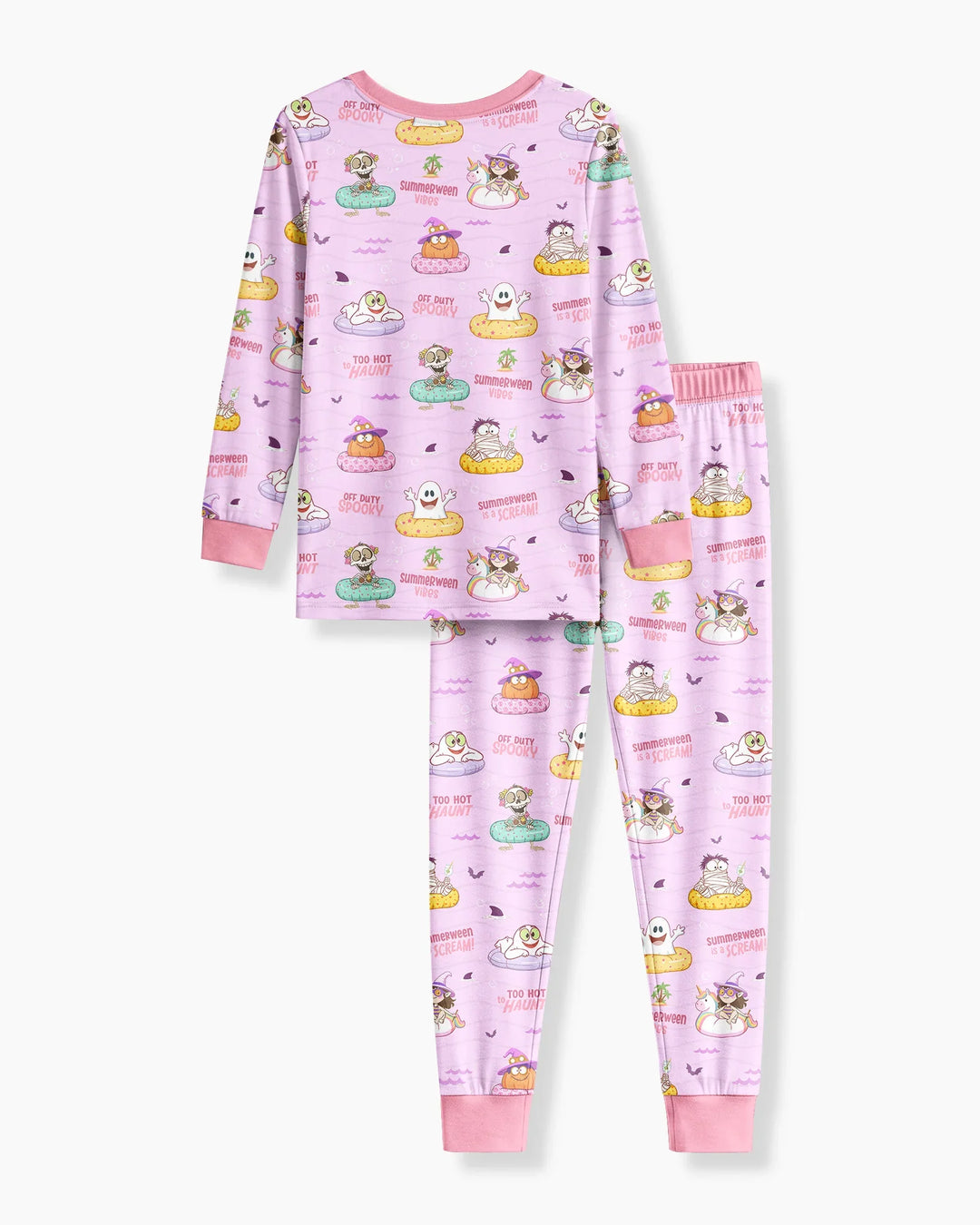 Summerween Cartoon Bamboo Two Piece Long Sleeve Pajama Set