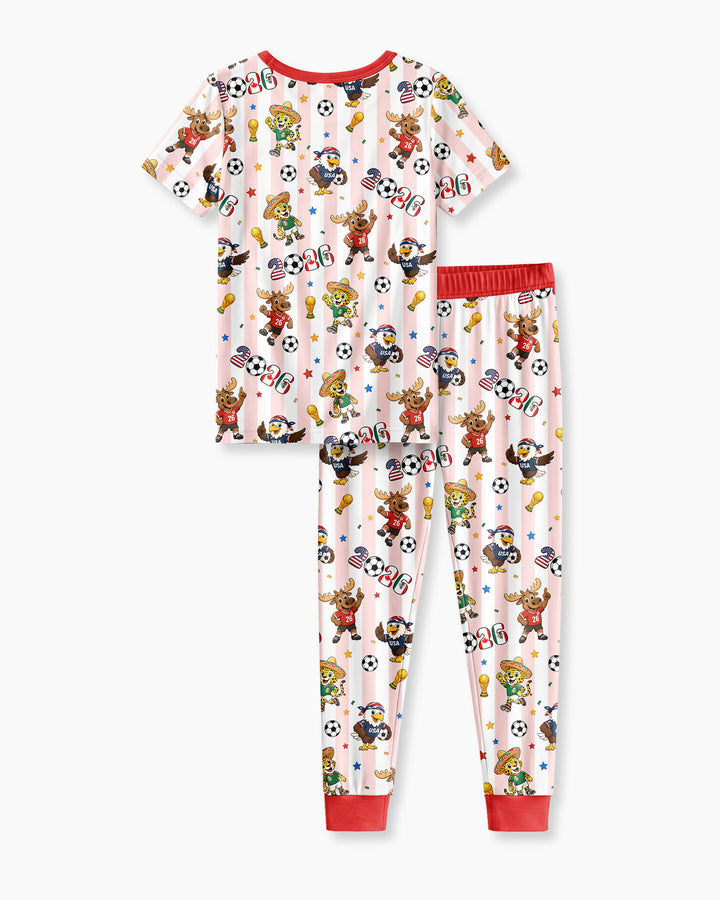 Conjunto de pijama de dos piezas de manga corta de bambú