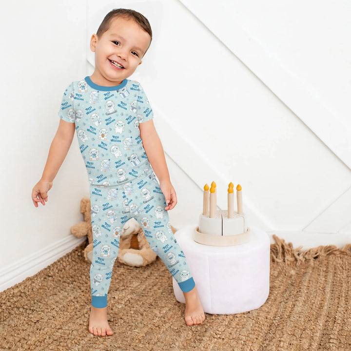 Yeti for Winter Two Piece Short Sleeve Pajama Set