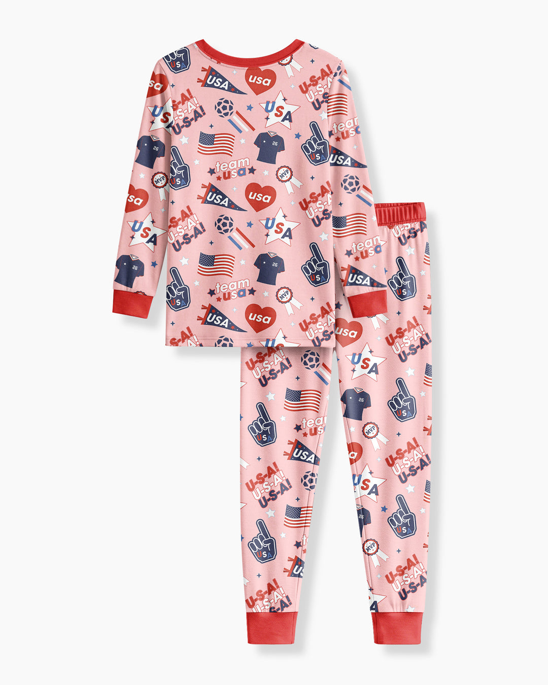 Soccer Party Team USA Bamboo Two Piece Long Sleeve Pajama Set