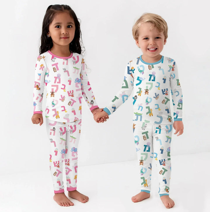Zweiteiliges Langarm-Pyjama-Set mit Sommerfrüchten