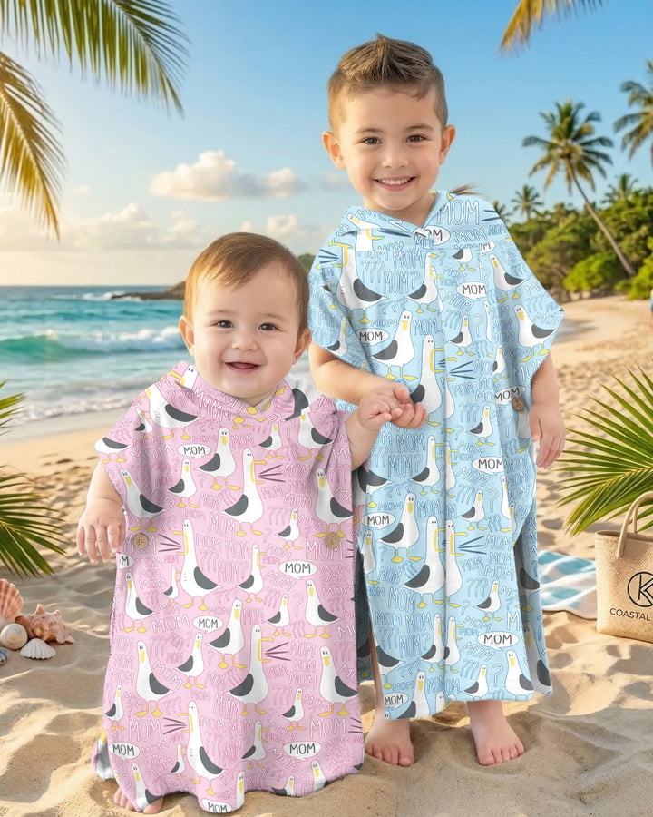 Lustiges Möwen-MAMA-Bambus-Badeponcho