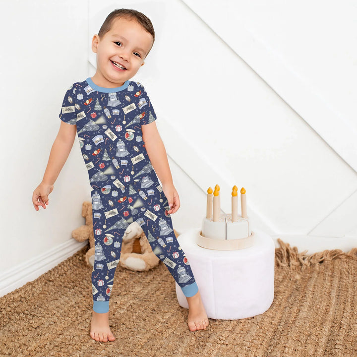 Christmas Train Two Piece Short Sleeve Pajama Set