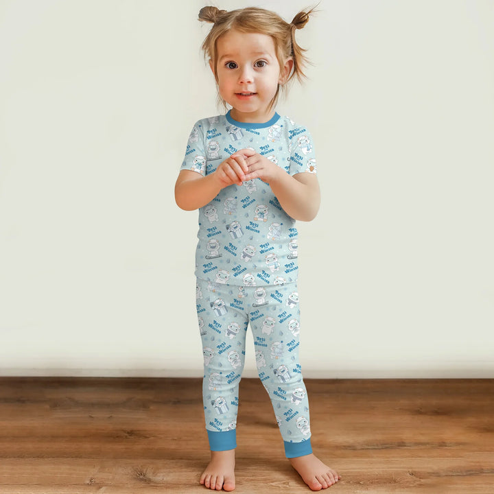 Yeti for Winter Two Piece Short Sleeve Pajama Set