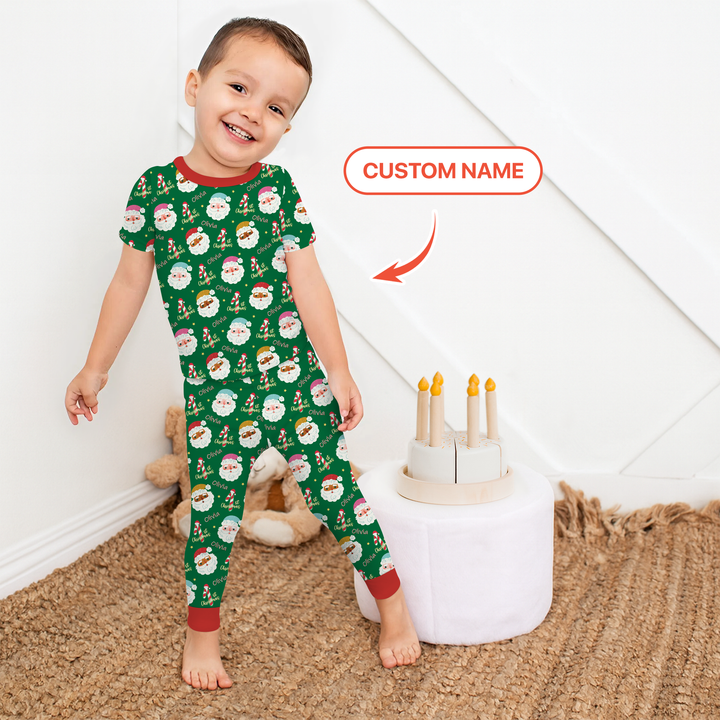 Personalized 1st Christmas Two Piece Short Sleeve Pajama Set