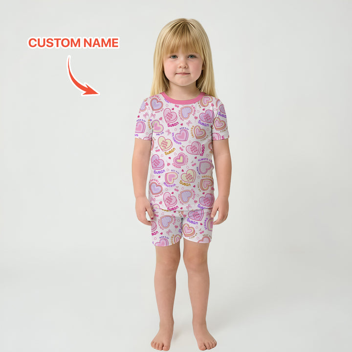 God Says I Am Sweet Heart Matching Mommy & Baby Two Piece Short Sleeve Shorts Pajama Set