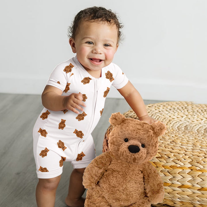 Brownie Teddy Bear Bamboo Shorty Zippy