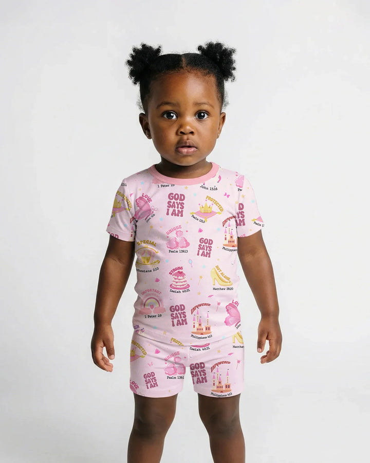 Zweiteiliges Pyjama-Set mit kurzen Ärmeln und Shorts im Sommer-Design