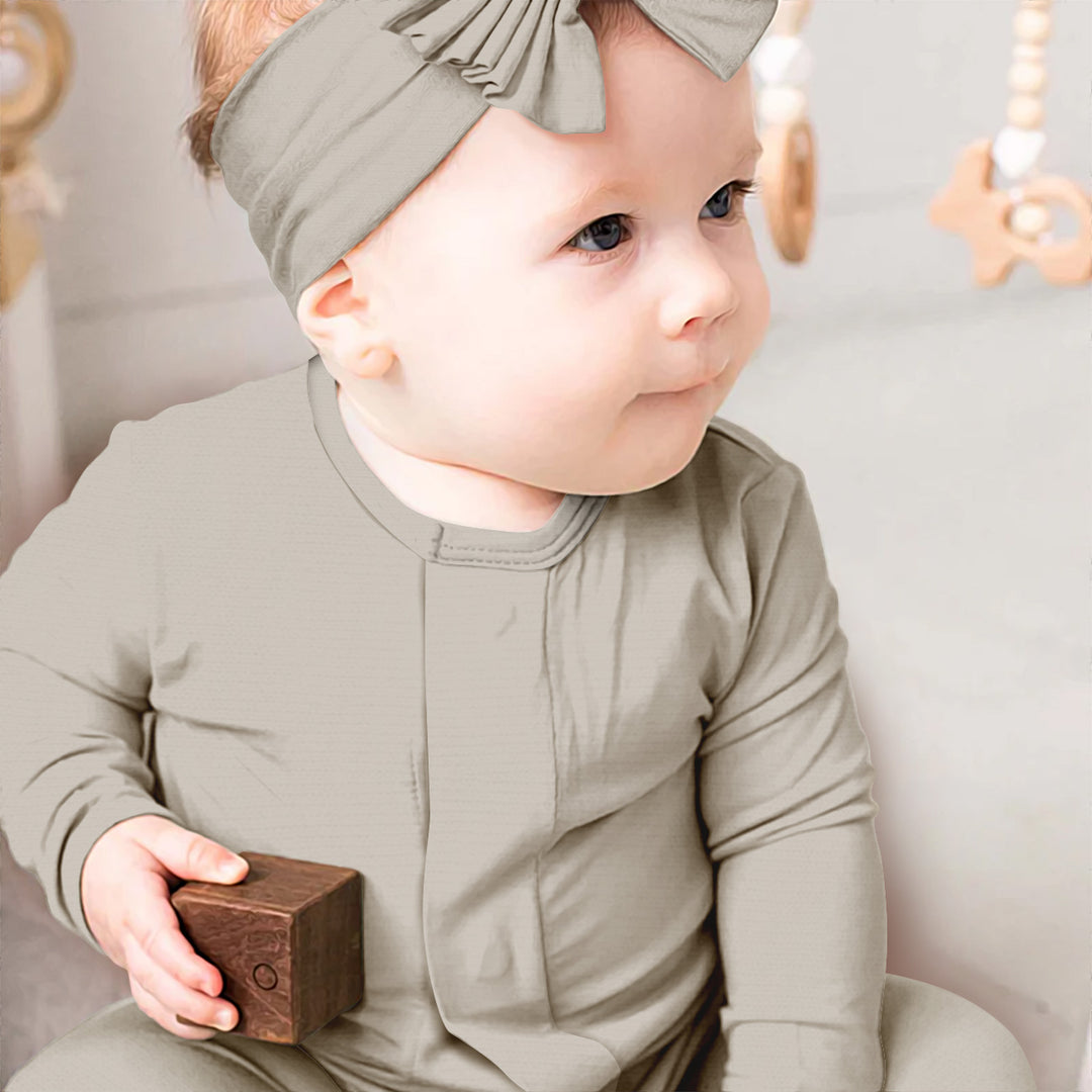 Oat Magnetic Footie Romper