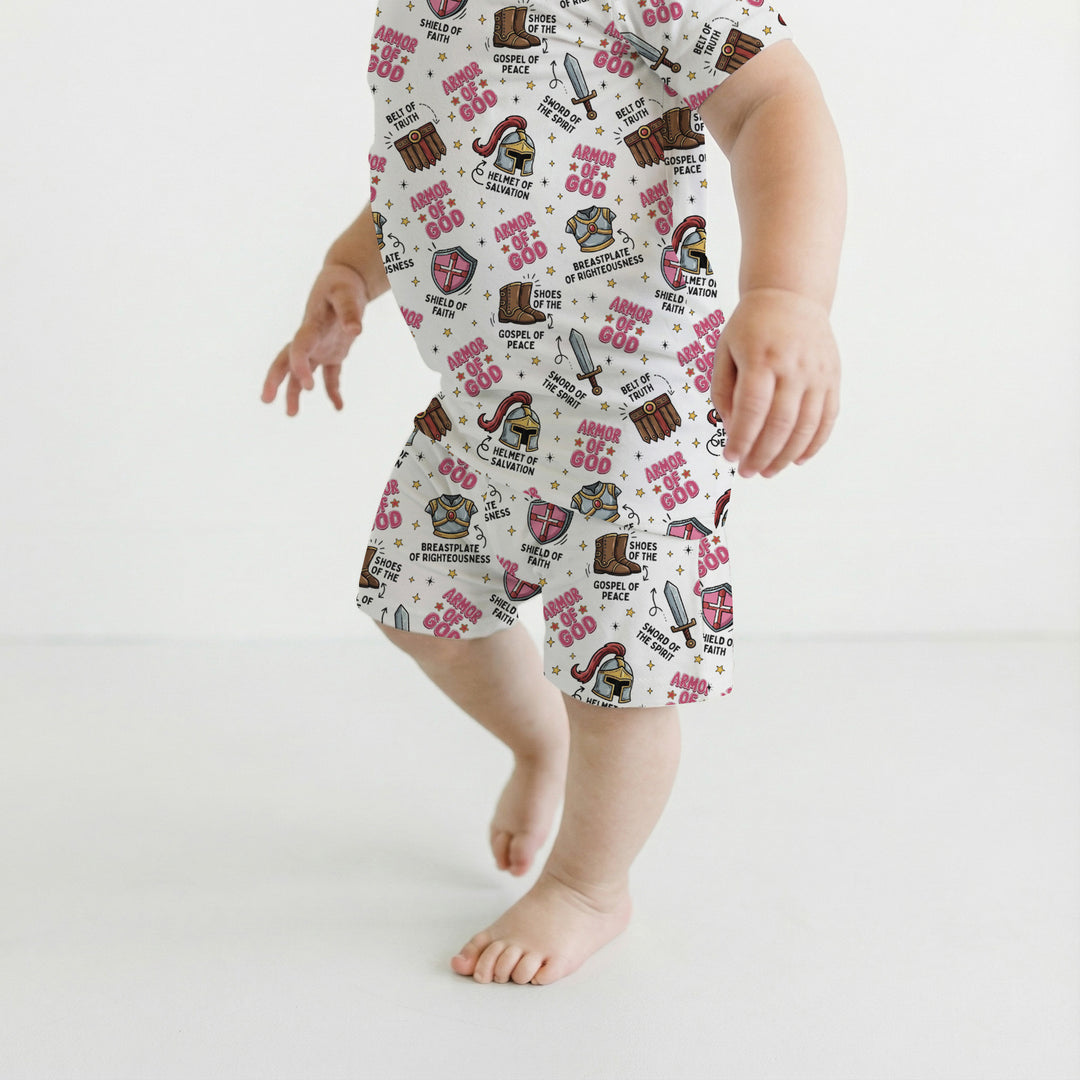 Armor of God Two Piece Short Sleeve Shorts Pajama Set