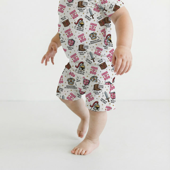Armor of God Two Piece Short Sleeve Shorts Pajama Set
