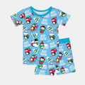 Template Zweiteiliges Pyjama-Set mit kurzen Ärmeln und Shorts