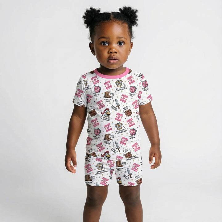 Armor of God Two Piece Short Sleeve Shorts Pajama Set