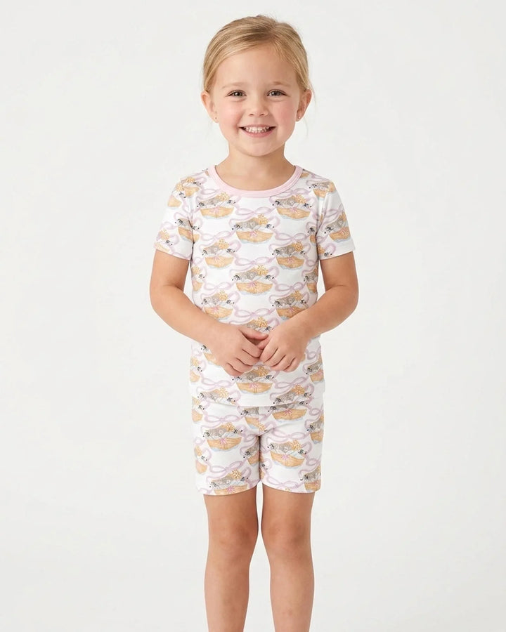Noah's Ark Bamboo Two Piece Short Sleeve Shorts Pajama Set