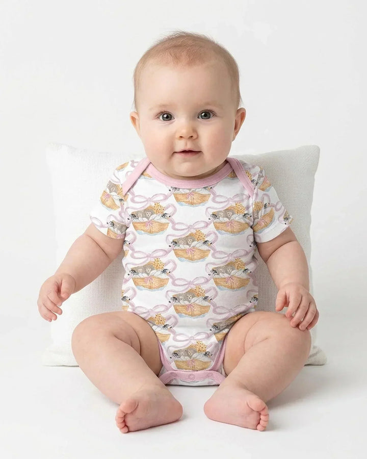 Body de bambú con estampados de cangrejo y bambú