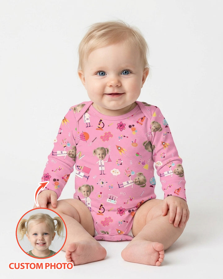 Gerippte Babykleidung mit individuellem Foto - Weich &amp; Skizzenhaft
