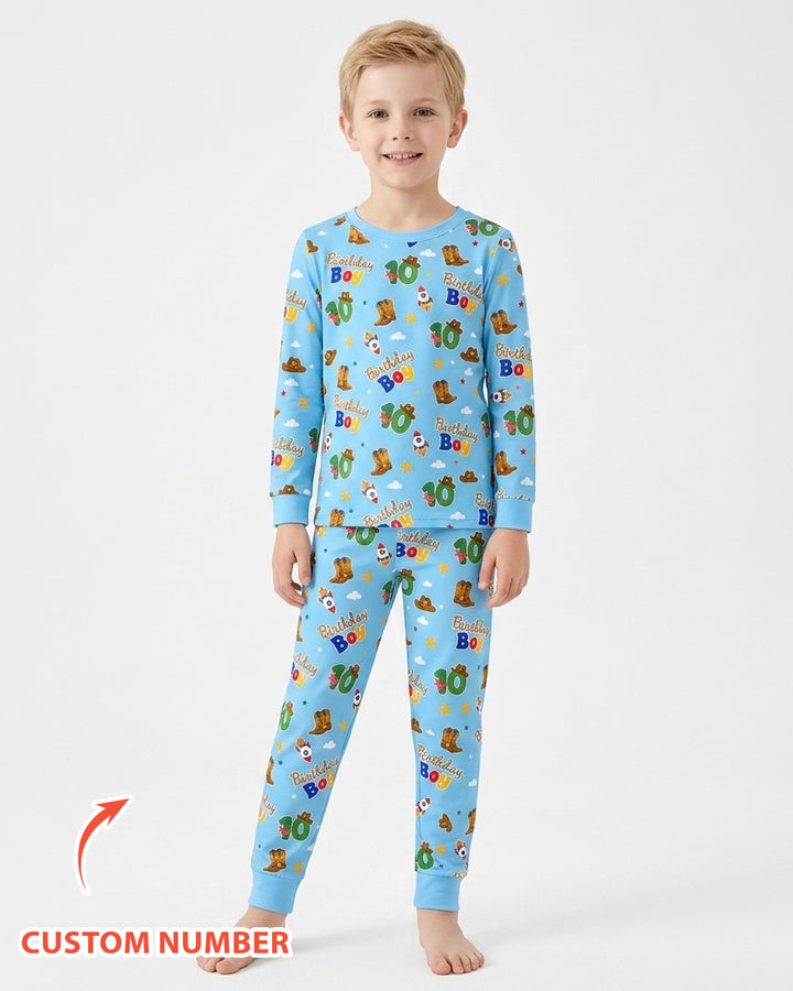 Zweiteiliges Langarm-Pyjama-Set mit Sommerfrüchten