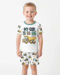 Conjunto de Pijama de Dos Piezas de Bambú con Mangas Cortas y Pantalones Cortos