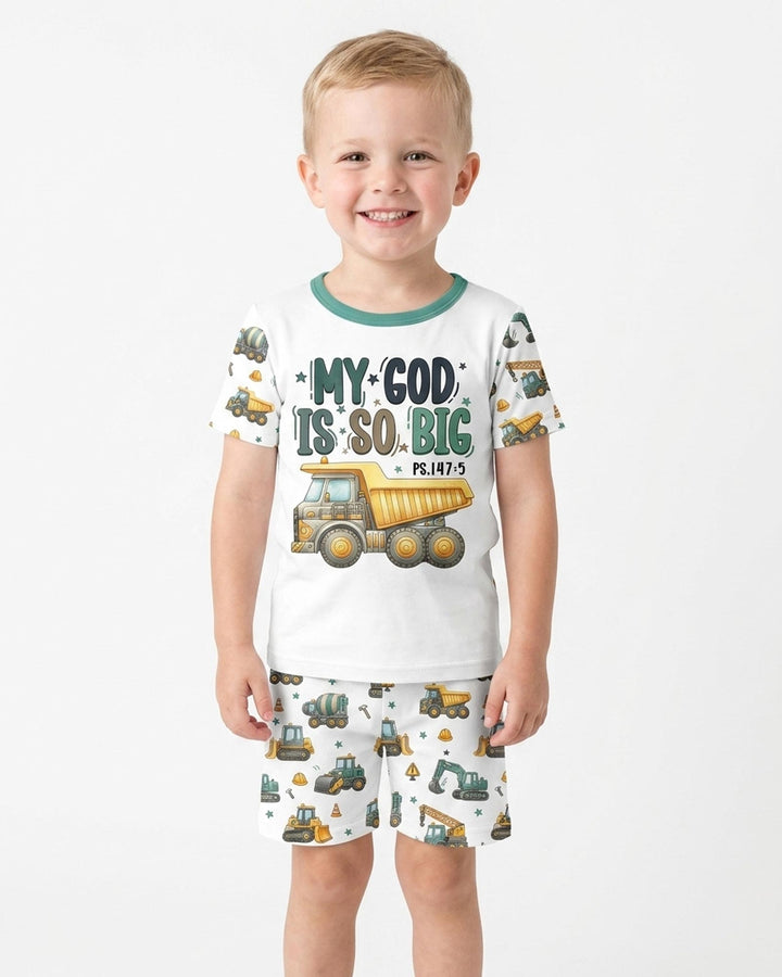 Conjunto de Pijama de Dos Piezas de Bambú con Mangas Cortas y Pantalones Cortos