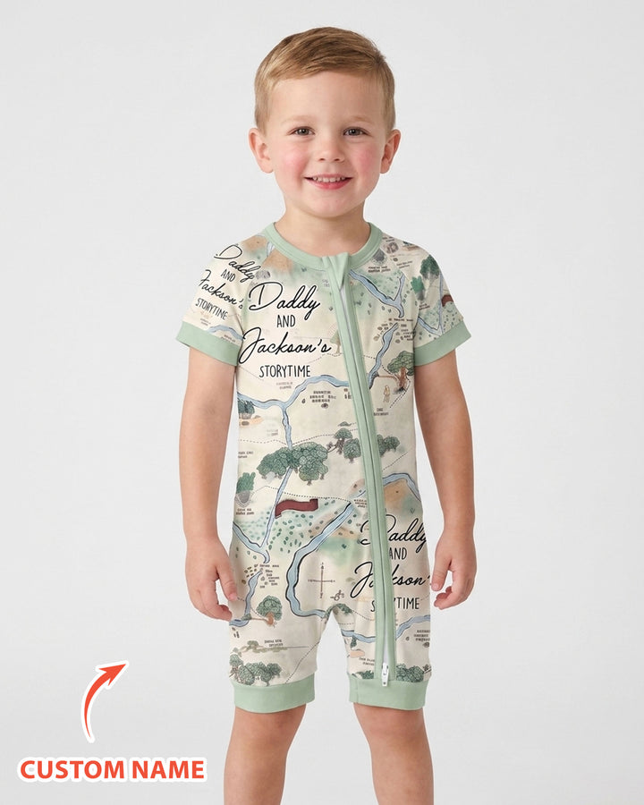 Mommy Daddy And Me Bedtime Story Family Matching Bamboo Shorty Zippy