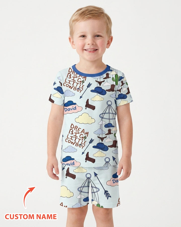 Conjunto de Pijama de Dos Piezas de Bambú con Mangas Cortas y Pantalones Cortos