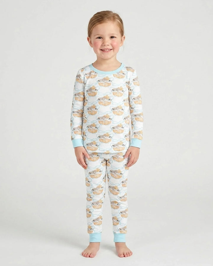Zweiteiliges Langarm-Pyjama-Set mit Sommerfrüchten