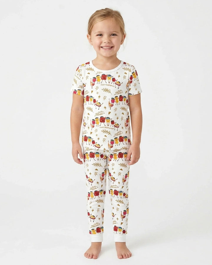 Conjunto de pijama de dos piezas de manga corta de bambú
