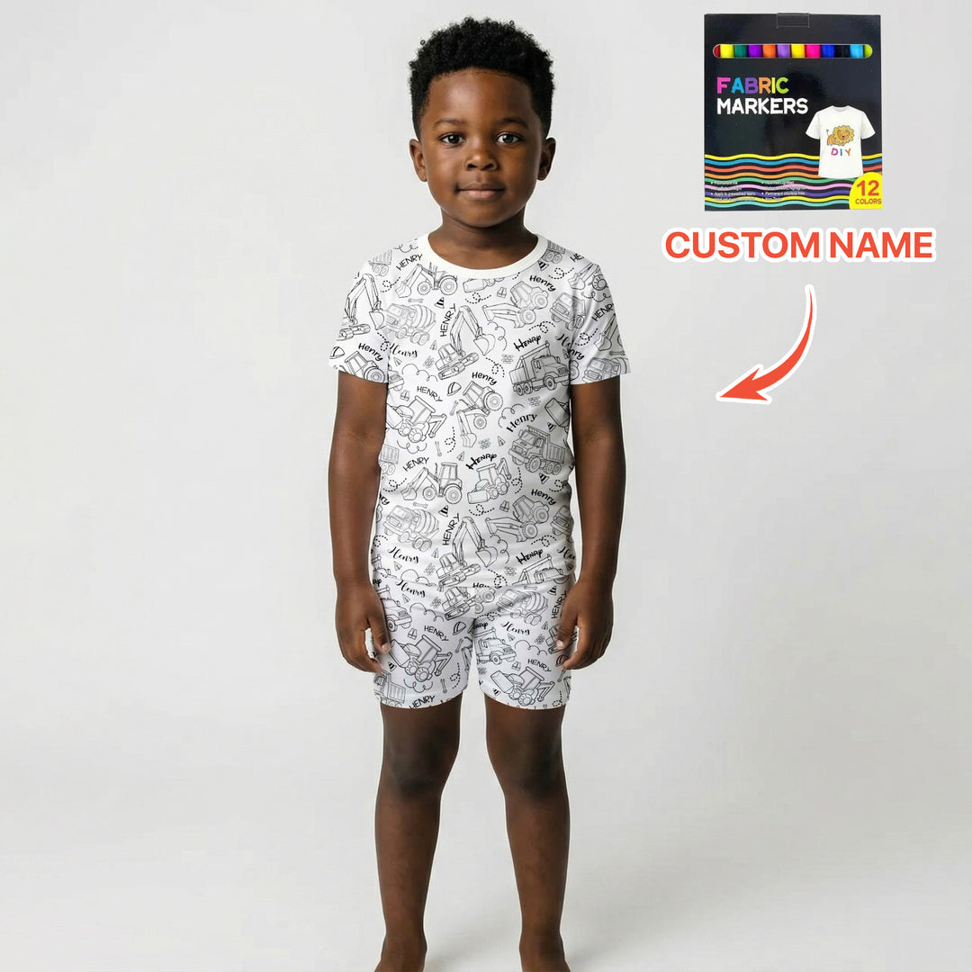 Zweiteiliges Pyjama-Set mit kurzen Ärmeln und Shorts im Sommer-Design