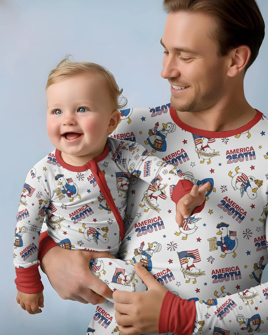 Patriotic Goose Celebrating 250 Years Bamboo Men's Pajama Set