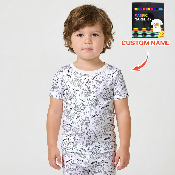 Zweiteiliges Pyjama-Set mit kurzen Ärmeln und Shorts im Sommer-Design