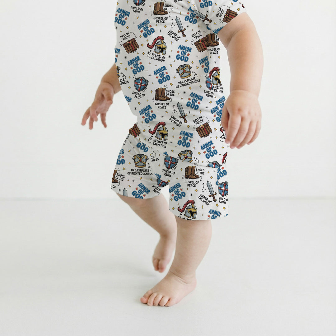 Armor of God Two Piece Short Sleeve Shorts Pajama Set