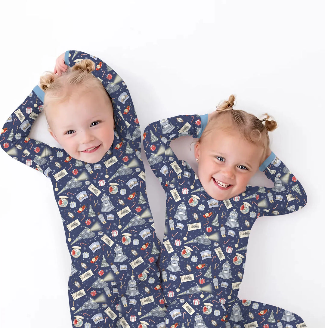 Christmas Train Two Piece Long Sleeve Pajama Set