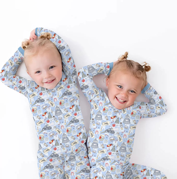 Christmas Train Two Piece Long Sleeve Pajama Set